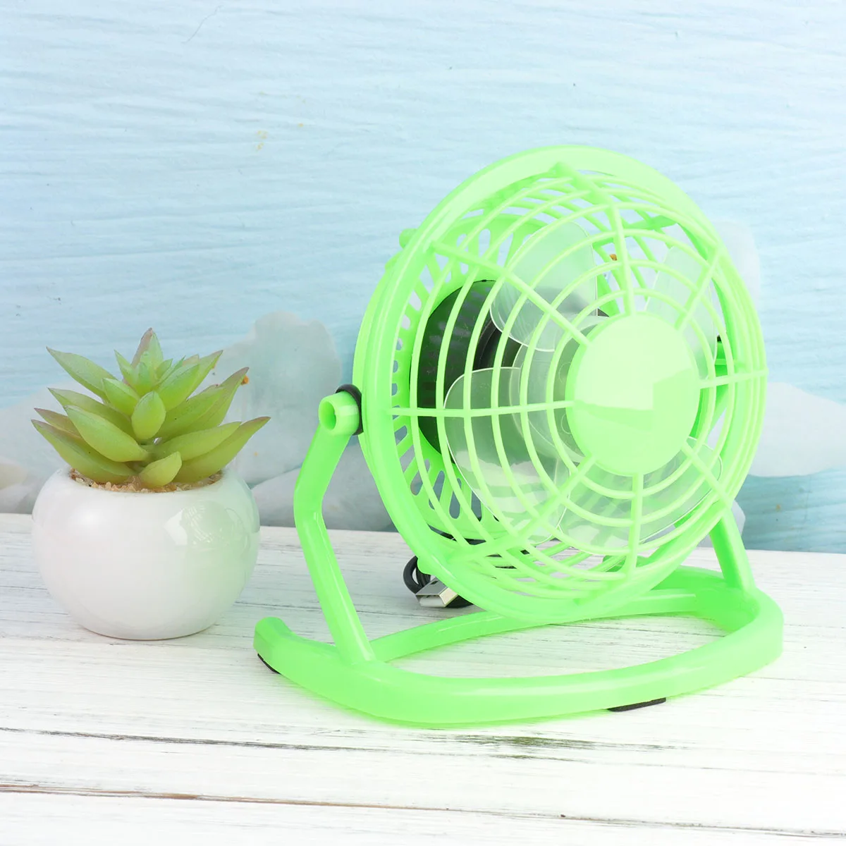 

Portable Fan Handheld Vertical Cooling Desk Wireless Green Mini Personal Student