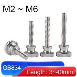 50pcs~5pcs GB834 Stainless Steel Knurled Head step Thumb Screw M2 M2.5 M3 M4 M5 M6 Metric Tall Head Manual Adjustment Screws