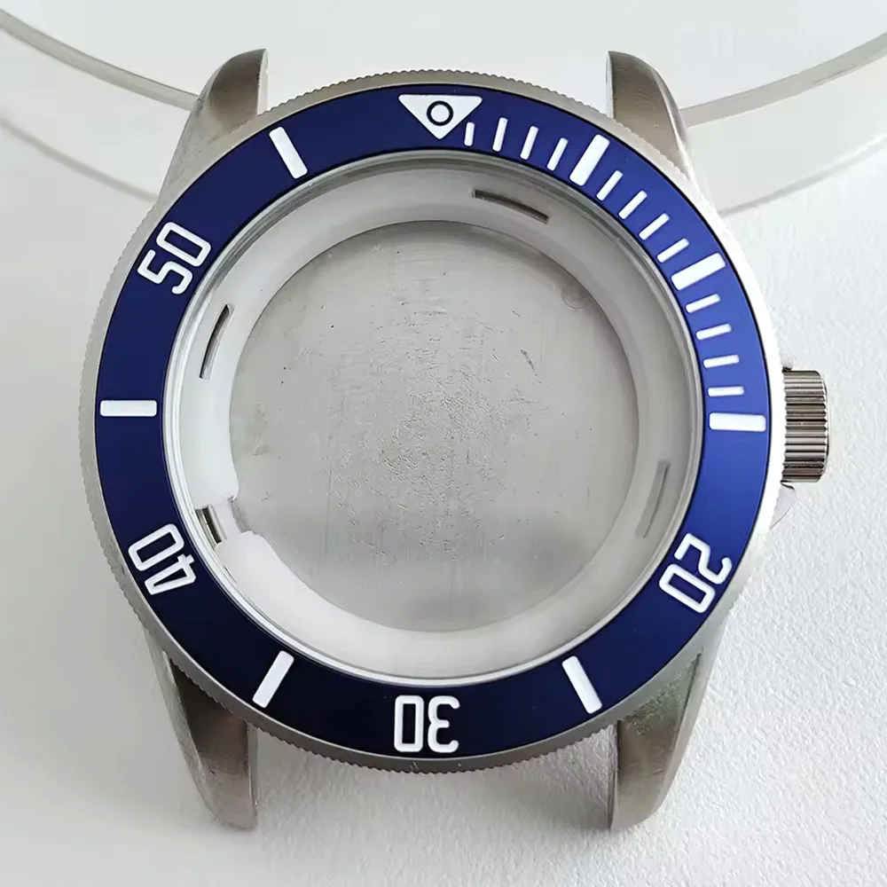 

42.5mm Pelagos case FIT Miyota 8215 Movement Men High-quality silvery Steel Case Watch Accessories 22mm Bracelet Strap Watch Box