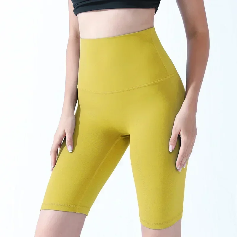 Lente En Zomer Nieuwe T-Line-Vrije Effen Kleur Yoga Shorts Vijf-Punts Yoga Broek Strakke Elastische Oefening Fitness