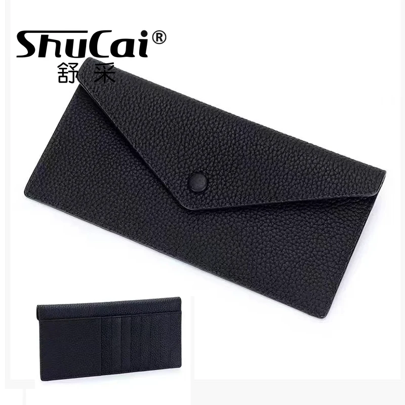 Soft cowhide ultra-thin mini card wallet coin purse all-in-one niche minimalist ID small money clip card holder