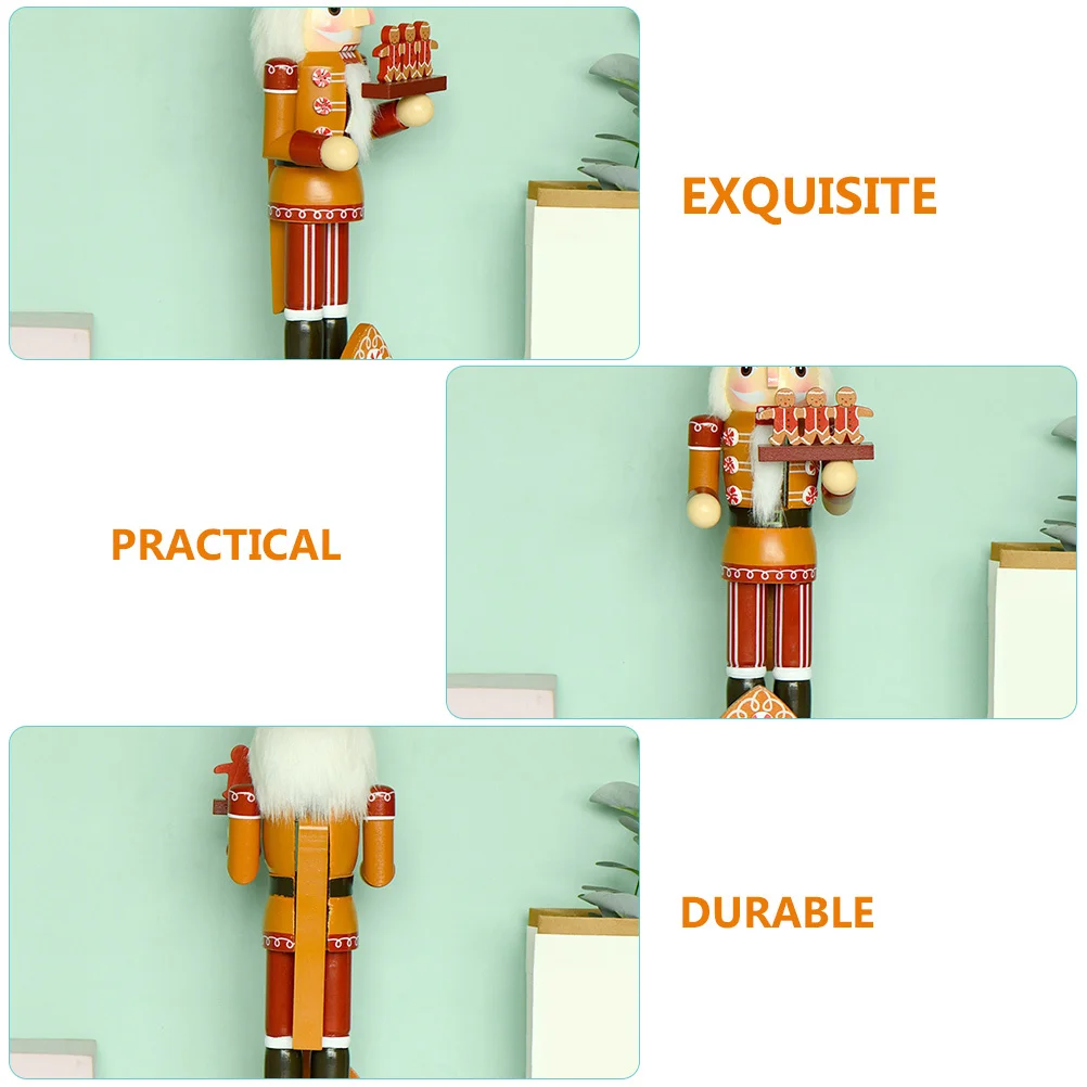 

Lovely Wood Nutcracker Christmas Ornament Chef Gingerbread Man House Unique Home Decoration Gift Nutcracker Ornament