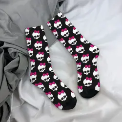 Retro Monster High Anime Football Socks Polyester Crew Socks for Women Men