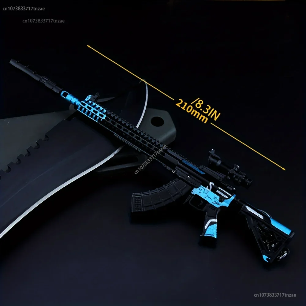 Handmade Metal Rifle Toy Gun Modelo, Alloy Tecnologia, Chaveiros, Acessórios de carro, colares, Novo, AK-03, QBZ95, AK M4, M762, 2024