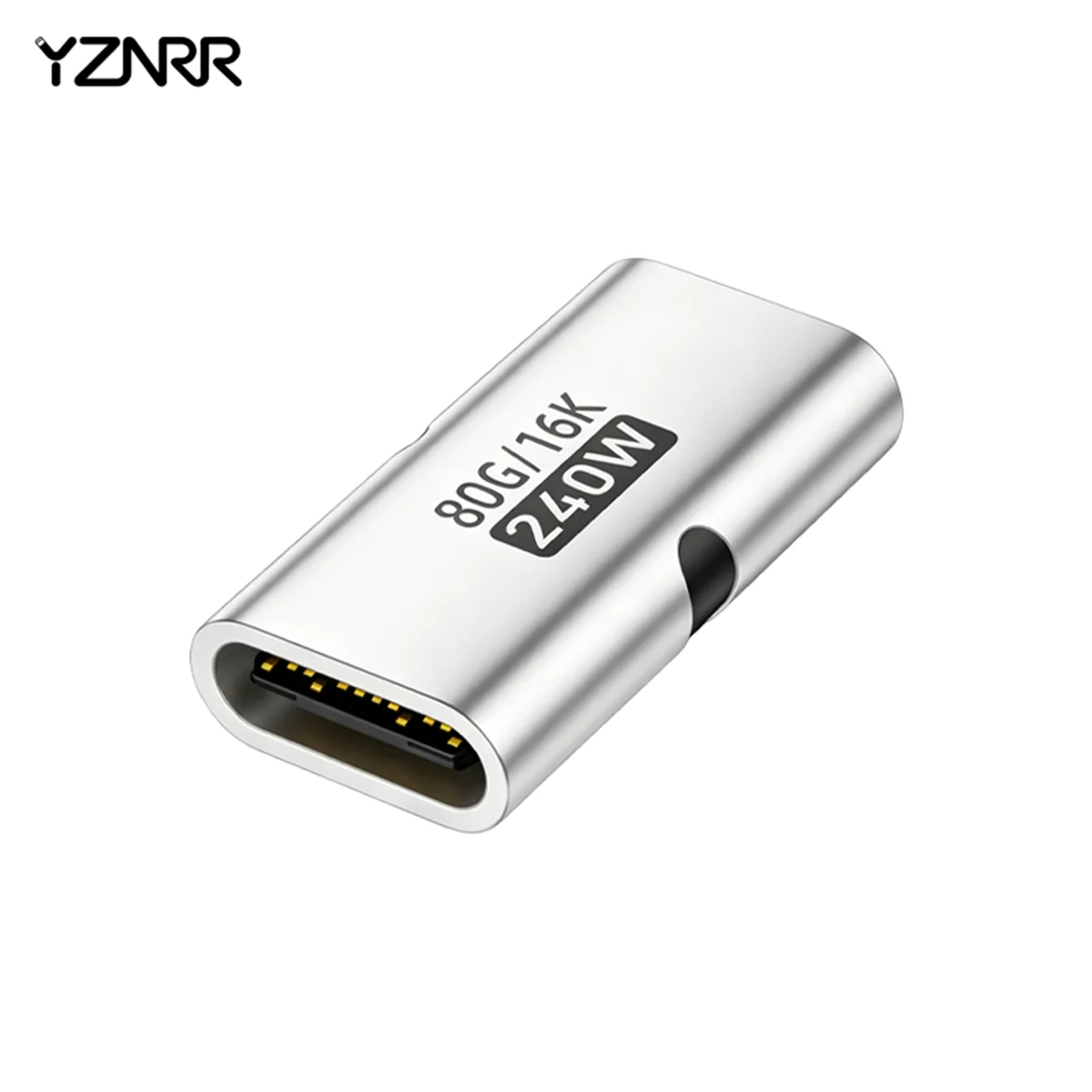 YZNRR Type‑C Female to Female Mini Adapter, 80Gbps, 240W PD Fast Charging, 16K Video Display, Full‑Function Coupler Connector