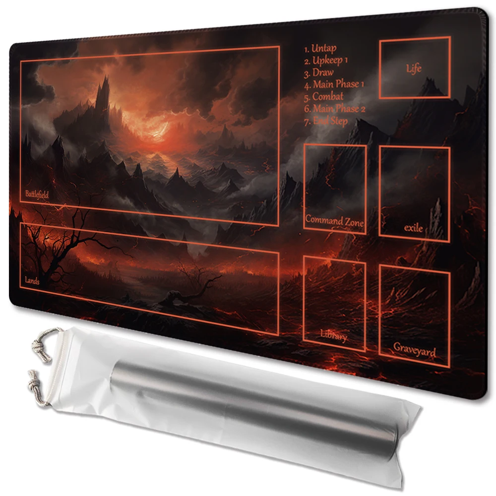 

Burning Village - Board Game TCG Playmat Table Mat Game Size 60X35 CM Mousepad Compatible for MTG CCG