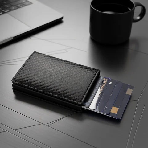Anti-theft RFID credit card holder minimalist wallet pocket slim card holder card holder pu leather for men and women
