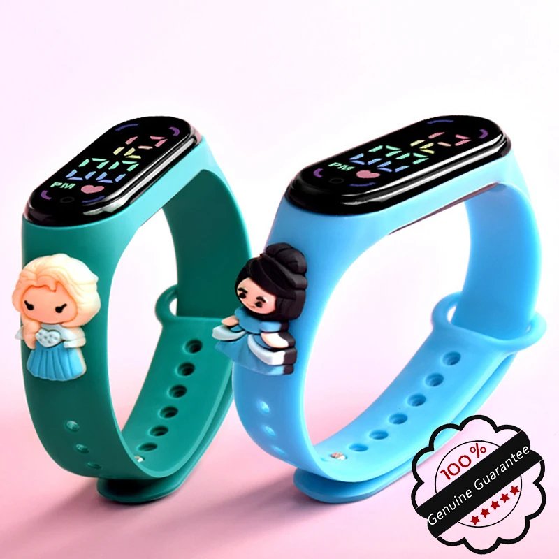 Silicone Electronic Watch Kids Smart Touch Display Cartoon Princess Women Wrist Watch Led Digital Children's Cute Wristwatches