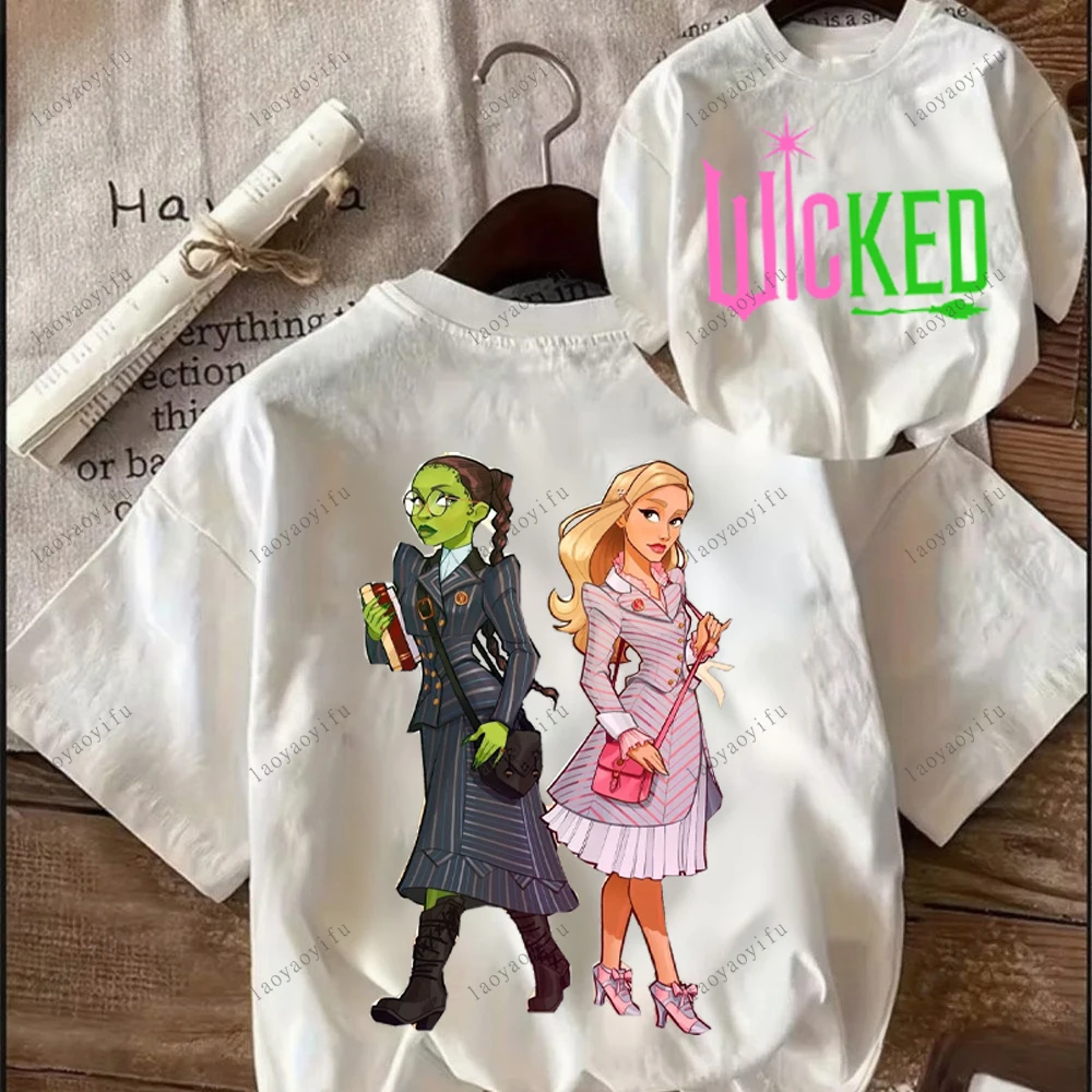 تي شيرت مطبوع برسومات فيلم شريرة لعام 2025-للجنسين من القطن برقبة دائرية وأكمام قصيرة ملابس الشارع الشهير تي شيرت هدية للنساء والرجال #1