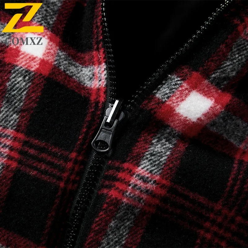 COMXZ Men Parker Coat Comfortable Reversible Plus Size Ski Street Warm Hiking Cotton-Padded Jacket Windproof Snow Puffer Jacket