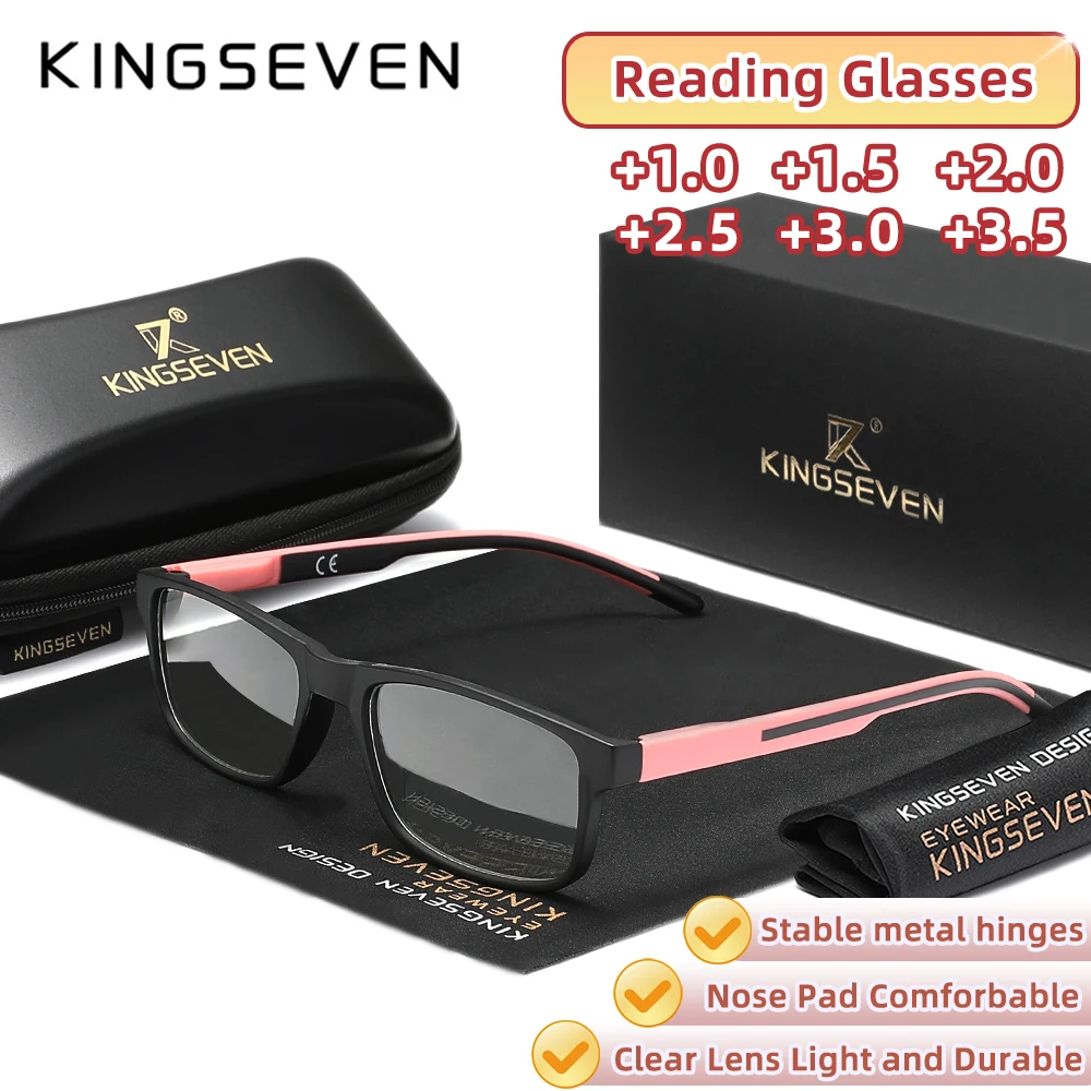 

KINGSEVEN ретро прямоугольная оправа очки для чтения дальнозоркость женские/мужские классные очки оптические линзы + 1,0 ~ + 3,5 очки для дальнозоркости