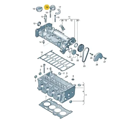 1.0 /1.2 /1.4 صمام فحص غير قابل للإرجاع لأودي A1 A3 A4 Q2 Q3 VW Golf MK7 Jetta Polo Tiguan Passat B8 SKoda Seat 04E103175M