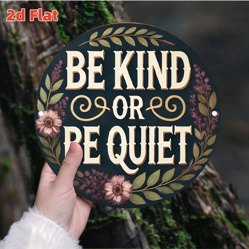 2D Flat - A Vintage Aluminum Wall Art Piece in a Round Shape That Says 