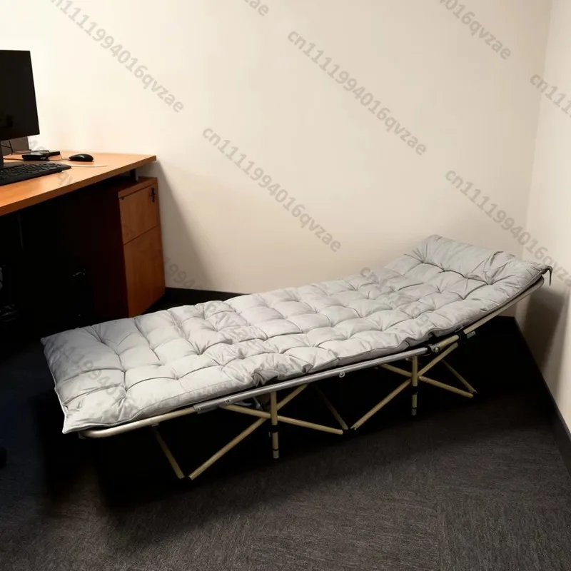

No Need To Assemble Folding Bed Single Reclining Outdoor Camping Bed Portable Bed with Removable Cotton Pad