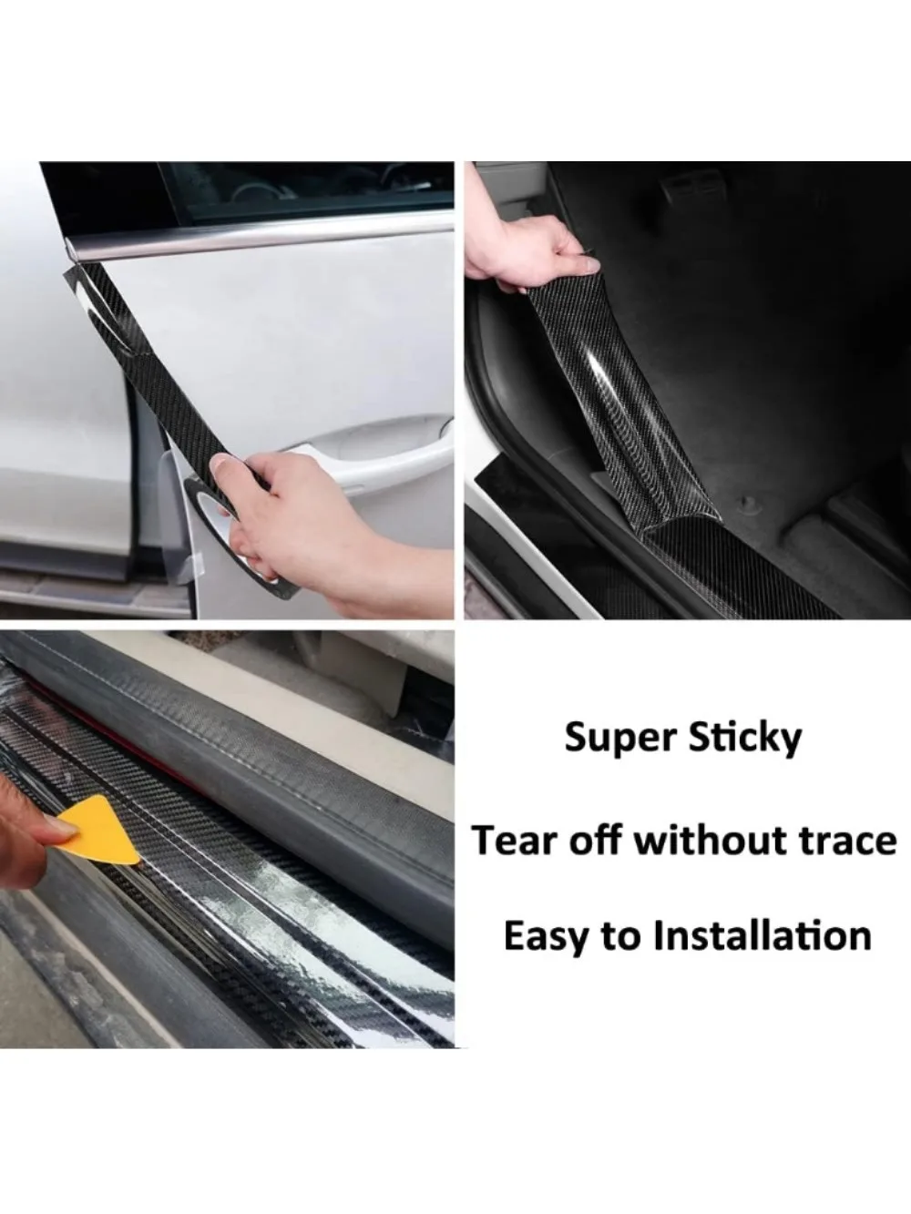 Film de carrosserie de voiture en Fiber de carbone Nano, bande de Protection pour rebord de porte de voiture, Film de Protection étanche pour rétroviseur latéral, bande anti-rayures