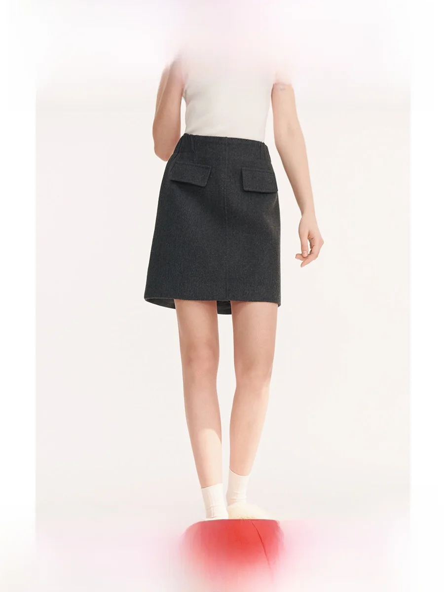 

ay шерстяная юбка трапециевидной формы для женщин, дизайнерская повседневная юбка с высокой талией, осень-зима, Новое поступление, офисная женская юбка