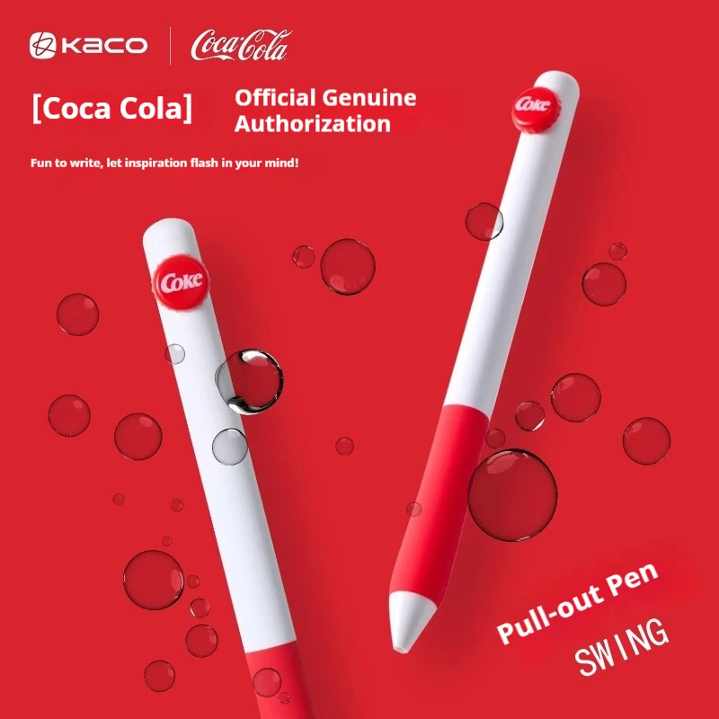 

KACO Coca-Cola Co-branded Cute Interesting Gel Ink Pen Creative Stylish Girl's Fresh Ballpoint Pen 0.5mm Writing Stationery Gift