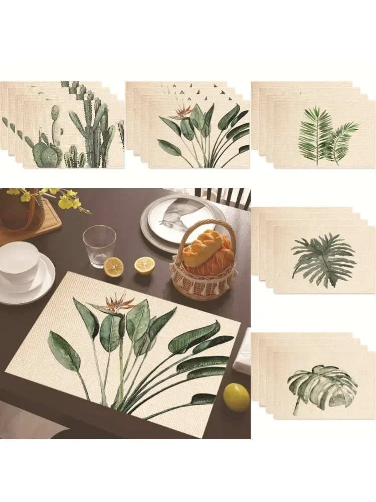 Monstera – napperon en lin Design, résistant à la chaleur, pour les amateurs de plantes, thème horticole, vaisselle, usage quotidien