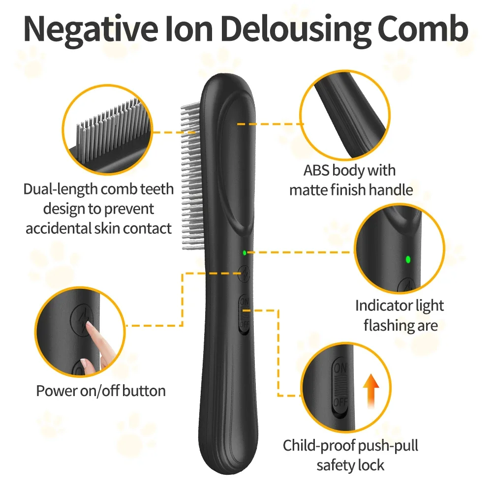 

Pet Grooming Killer Comb Accessories Electric Flea Comb for Dogs Cats - Waterproof Anti Lice Flea Removal Brush