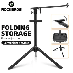 ROCKBROS Bike Repair Stand Professional Bike Repair Support Anti-slip Pad Aluminum Alloy Tool Tray Adjustable Bicycle Multitool