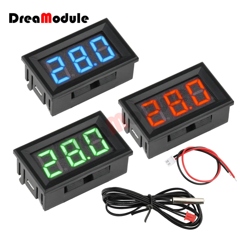 

H27T DC 4.5-28V Thermometer LED High-definition Digital Display Electronic Thermometers With Temperature Probe -55-120℃