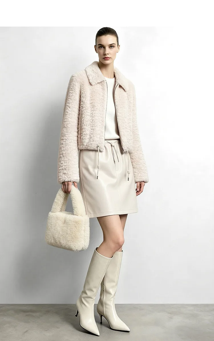 Amii Women's Faux Fur Coat Lapel Collar Oversized Warm Slimming Minimalist Versatile Commuter Winter Women's Coat 12624092