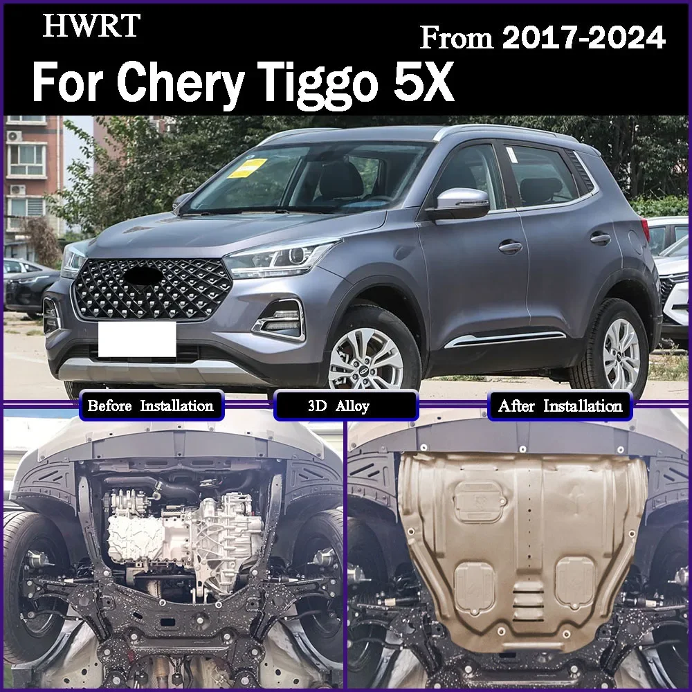 For Chery Tiggo 5X 2017-2024 1.5T 1.5L Under Engine Guard Splash Shield Mud Fender Cover Plate Fender Mudguard Protector