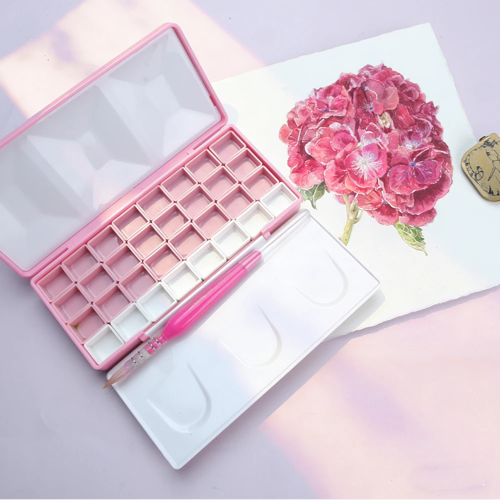 SeamiArt, 1 unidad, tamaño grande, esmalte de imitación, paleta de viaje de diamante, caja vacía, estuche de repuesto para pintura de acuarela, subpaquete, suministros de arte