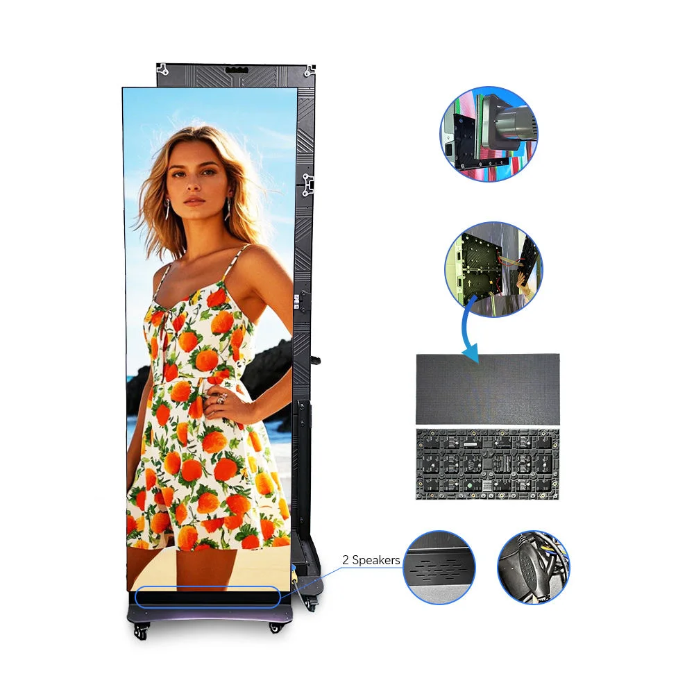 Shenzhen Factory's IP65 Floor Standing Outdoor LED Foldable Poster Display P1.25 P1.53 P2.5 Battery Advertising for Shopping - view 2