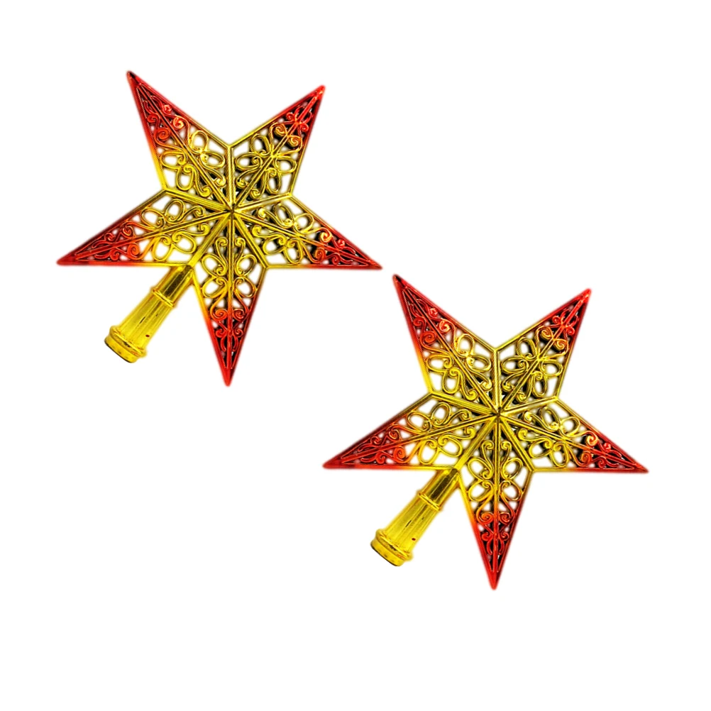 

2 Pcs Christmas Tree Top Star Topper Small Decor Ornaments for Outdoor Decoration Xmas Gadgets