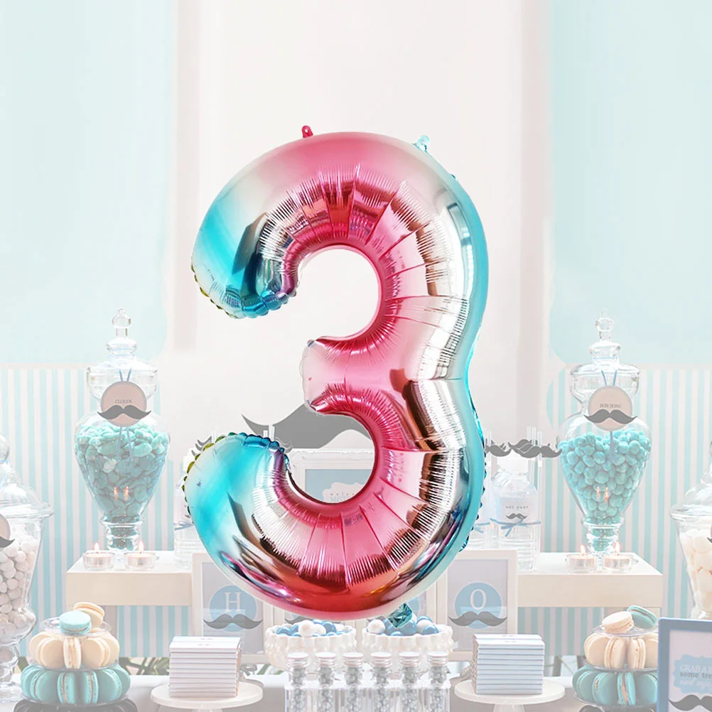 42 Inch Stylish Party Decorations Number Balloons Aluminum Foil Event Gradient Color