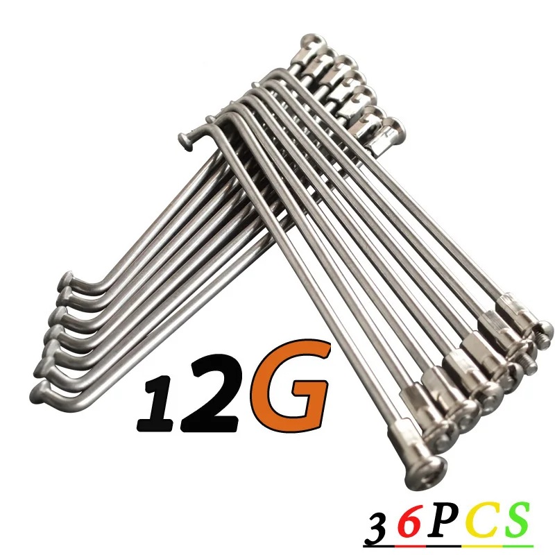 AliExpress 36 Pcs Bicycle Spokes & Nut 12G(2.55mm)/108/112/127/136/176/200/202/211/213/225MM 304 Stainless Steel Electric Bike DELT