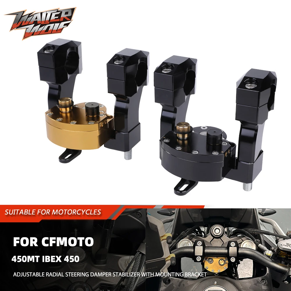 

For CFMOTO 450MT IBEX 450 800MT-X 800 Explore Adjustable Radial Steering Damper Stabilizer with Mounting Bracket Reversed Safe
