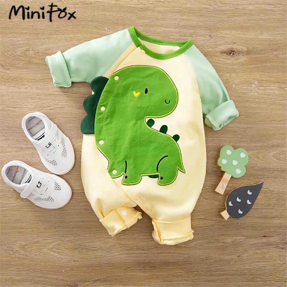

Baby Dinosaur Clothes Long Sleeve Cute Cartoon Green Dinosaur Romper Jumpsuit For Newborn Toddler Boy Clothing Baby Pajamas
