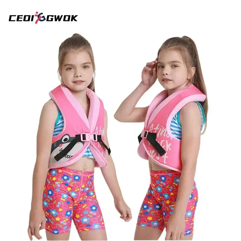 CEOI GWOK Cartoon Inflatable Swim Vest Jacket Kids Toddlers Safety Vest Life Jacket Swim Suit Vest Swimming Pool Beach