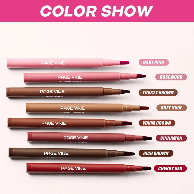 Velvet Lipliner Waterproof Non Stick Cup Lipliner Matte Cherry Red Lip Liner Lip Contour Pen Lipstick Makeup For Woman Cosmetics