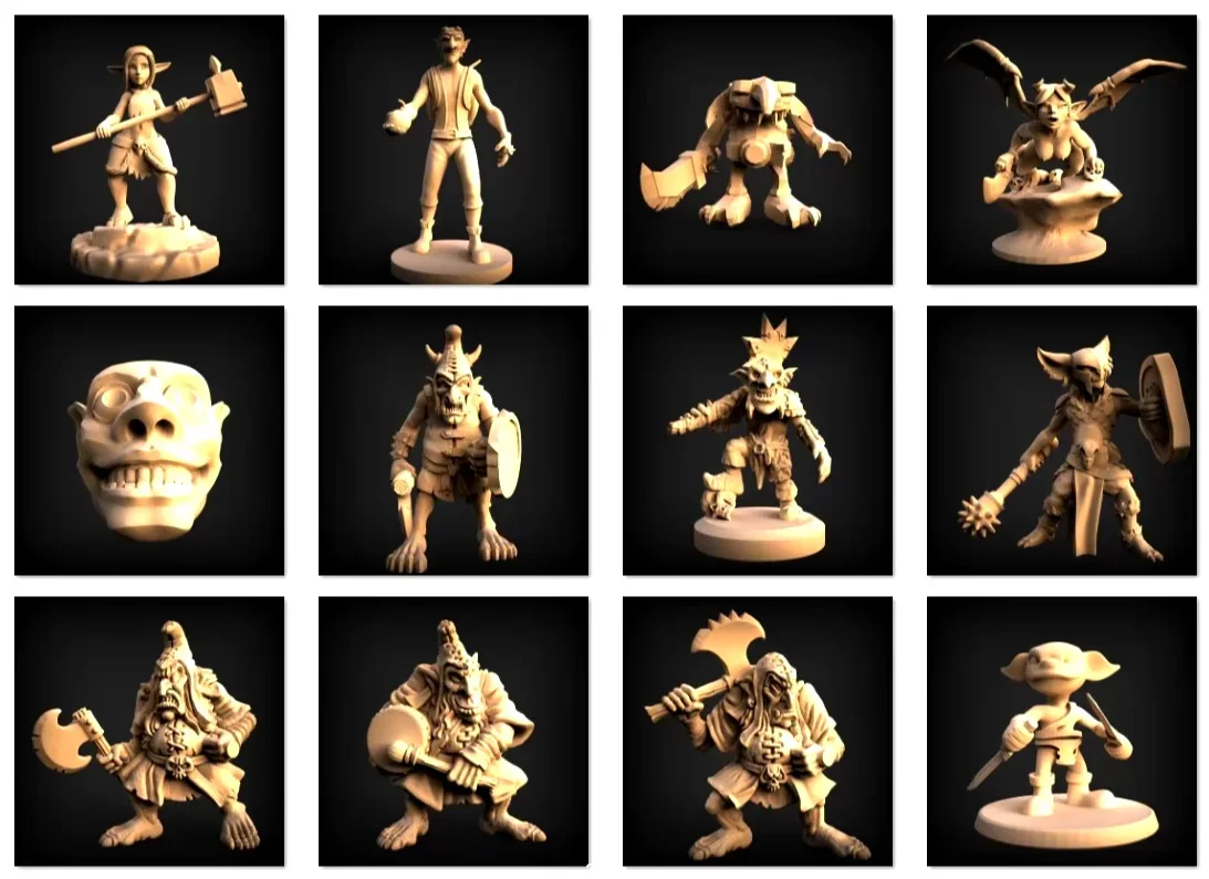 Más de 48 modelos 3D de colección de archivos Goblin STL para enrutadores CNC y impresoras 3D