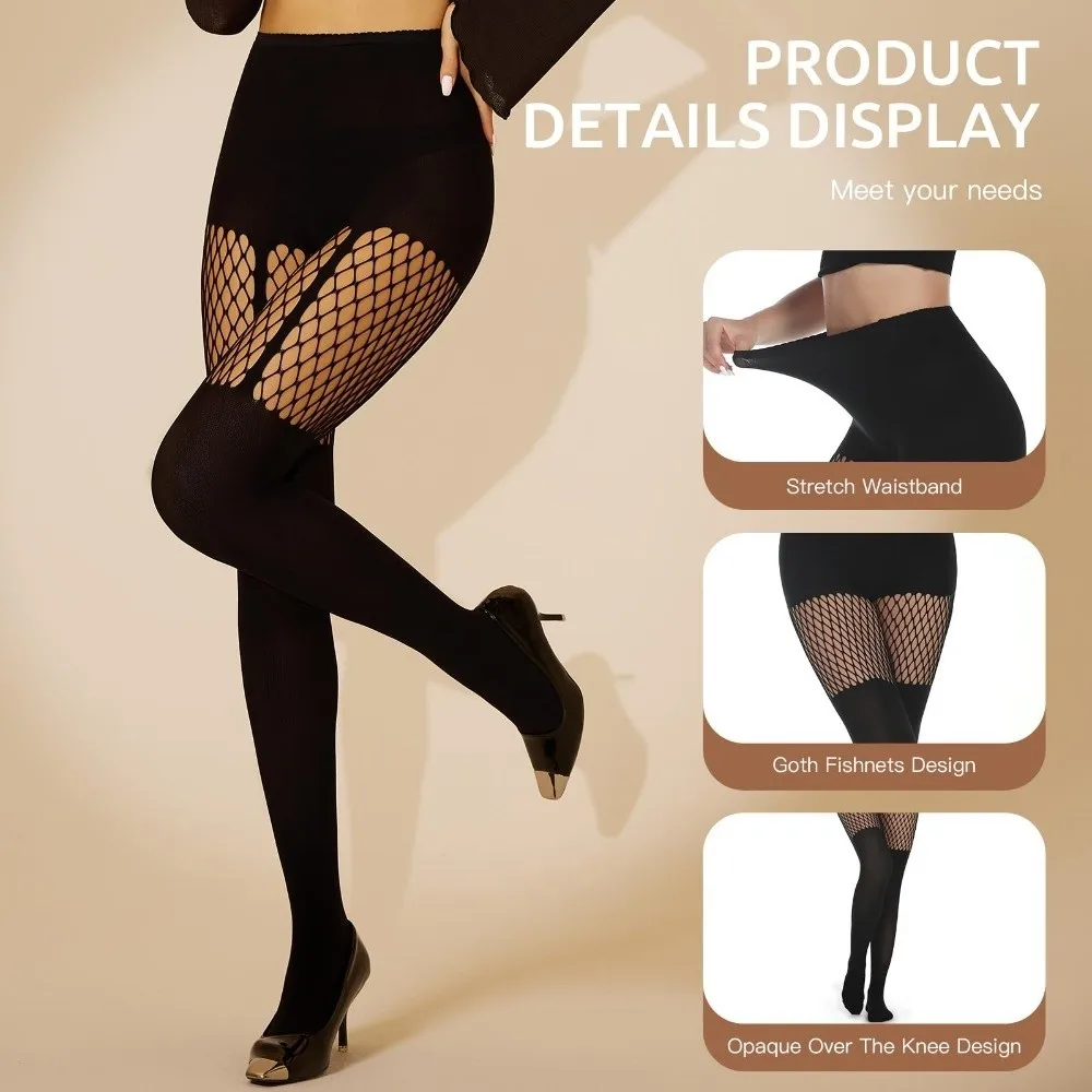 Durable Goth Style Fishnet Stockings Web Sexy Pantyhose Sweater Socks Fishnet Tights