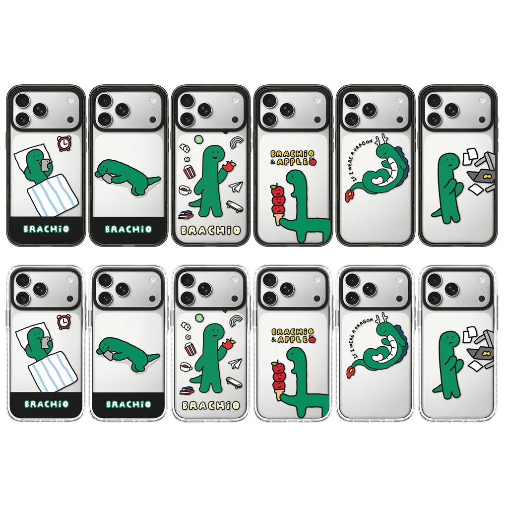 

Cute Dragon Protective Bumper Black White Border Phone Case Cover for IPhone 12 13 14 15 16 17 Pro Max Case for IPhone 17 Air