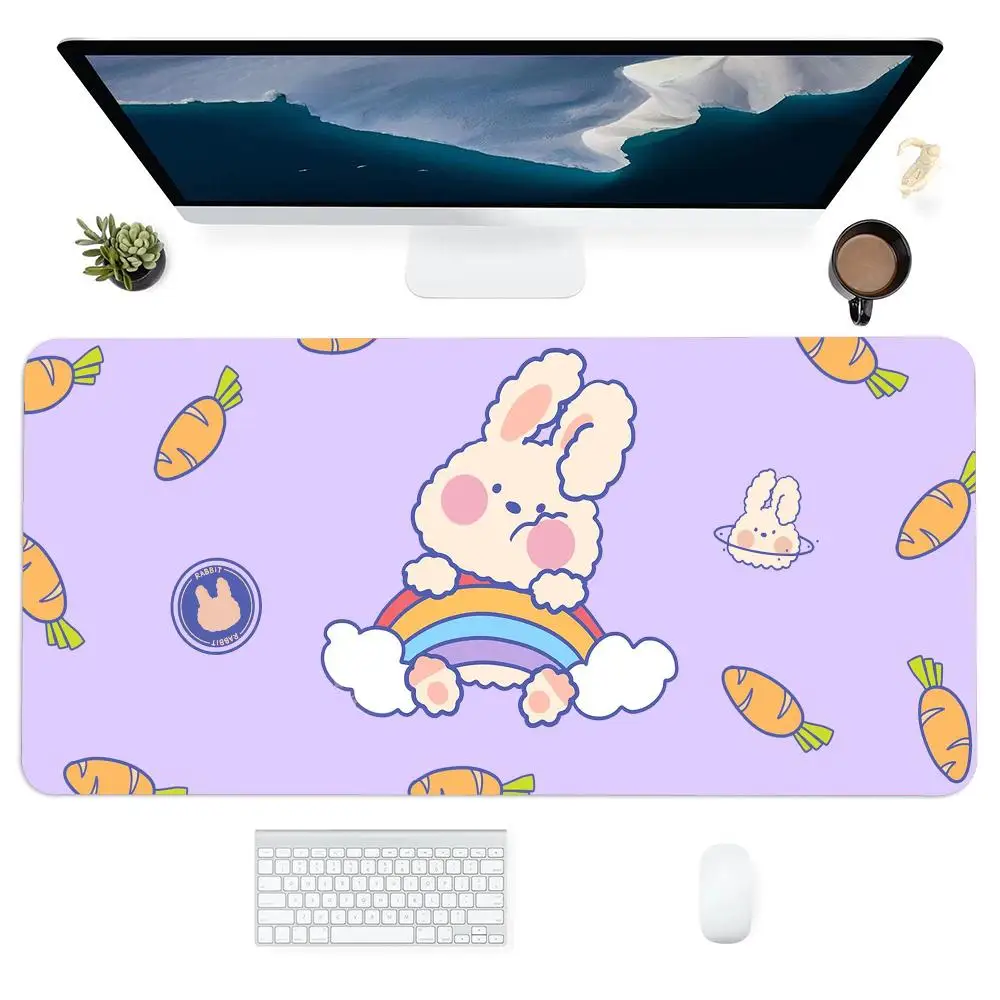 

Cute rabbit Mouse Pad Large Gaming Non-slip Mousepads Laptop Tablet Table Cushion Mat Mini PC Desk Accessory Aesthetic Playmat