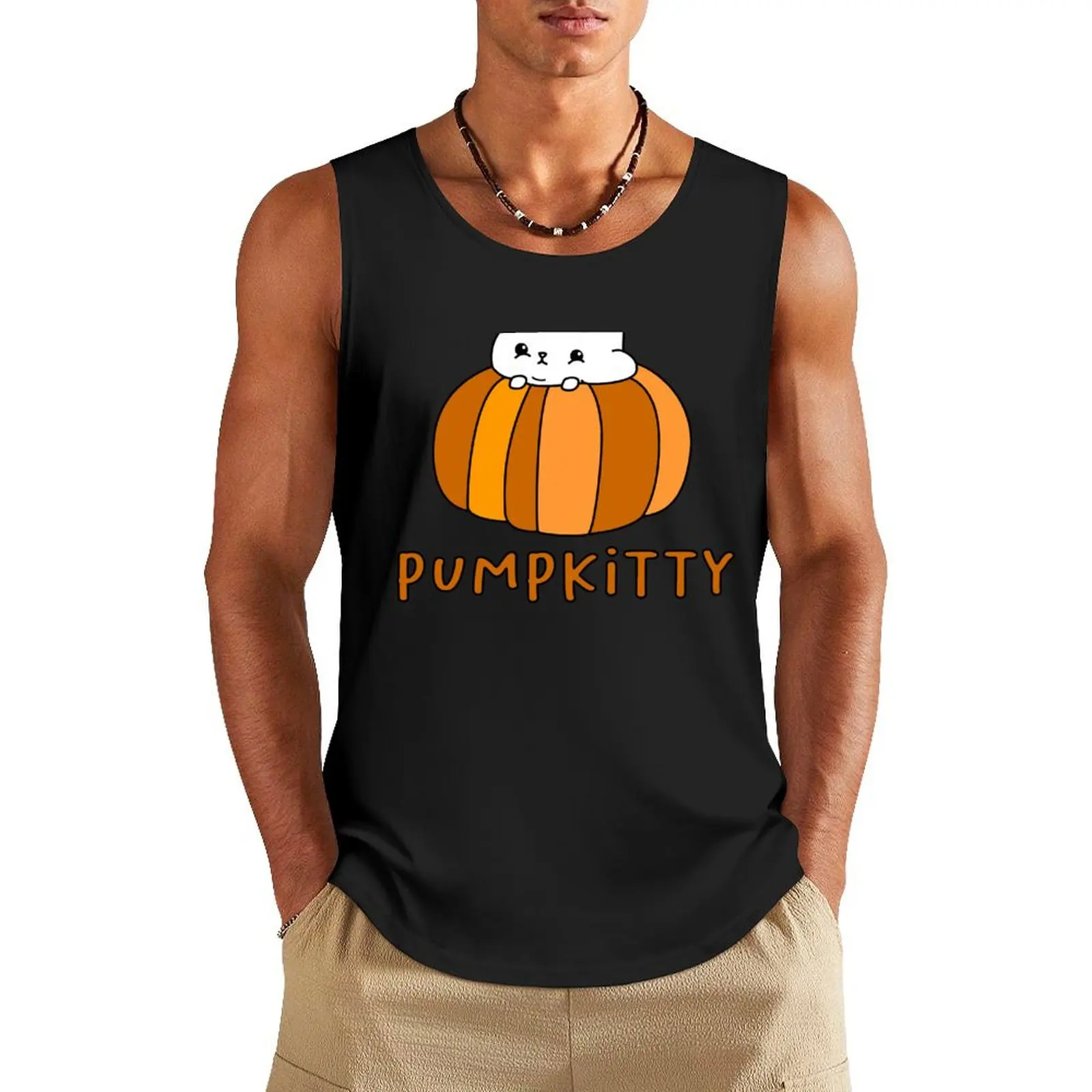 

PUMPKITTY Tank Top Men's tops Men's gym t-shirts Fitness men clothing fitness clothing for men