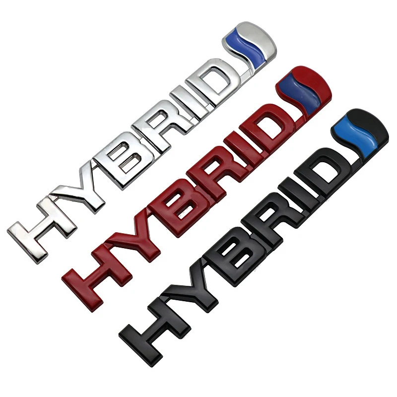 Autocollants de Logo de voiture hybride 3D, badges en métal pour Toyota Prius Camry Crown Auris Rav4 Corolla