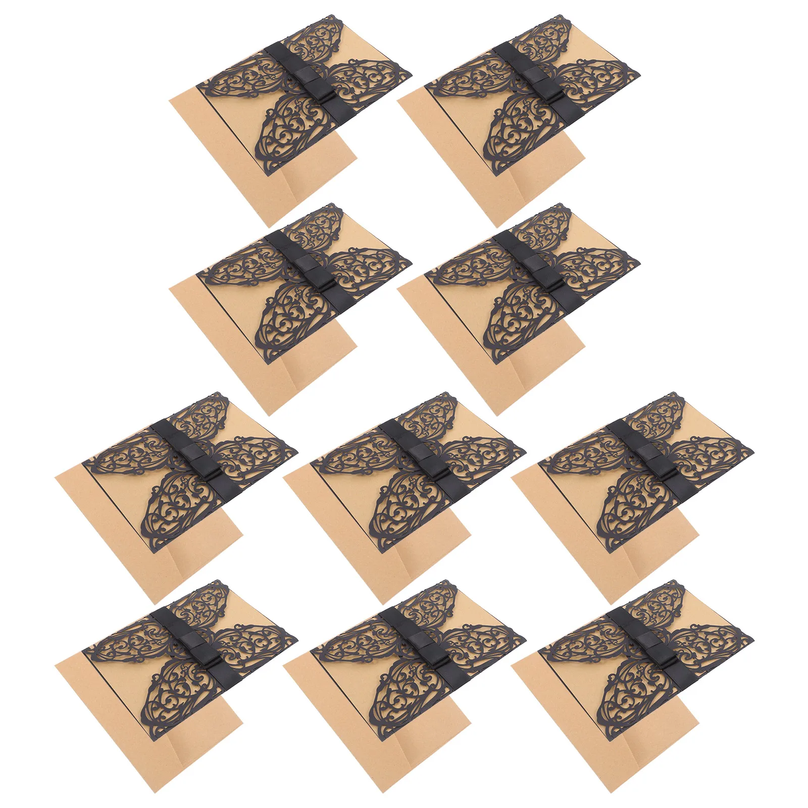 

10pcs Out Invitation Cards Elegant Floral Cut Paper Cards Floral Cut Modern Halloween Party Wedding Bridal Shower