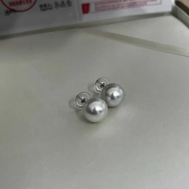 18K Gold Australian White Stud Earrings, Pearl Earrings, Natural Seawater Pearls 12-13mm Jewelry Earrings