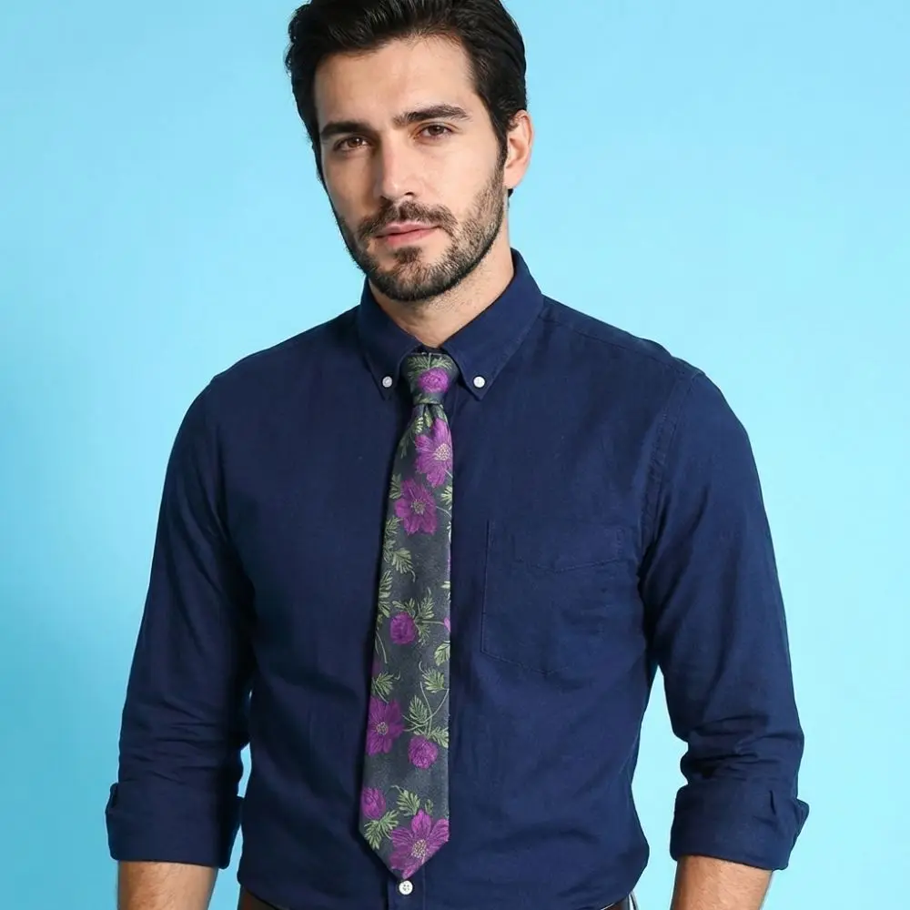 Floral Embroidery Wedding Men's Ties Soft Feather Pattern Casual Necktie Smooth Polyester Slik Bow Tie Shirt Party Accessories