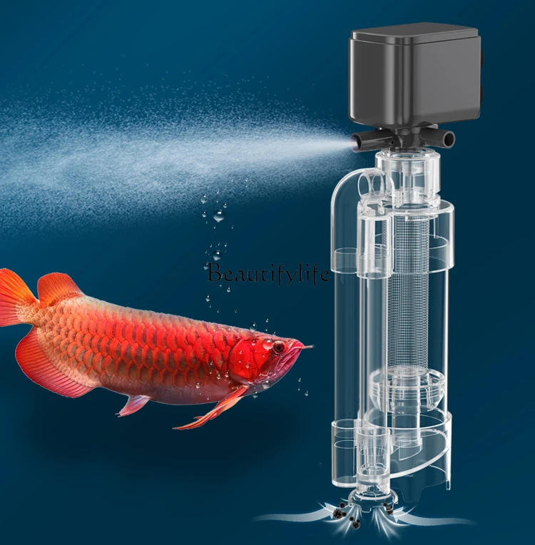 Fish tank filter circulating water pump oxygenation water purification system collection toilet