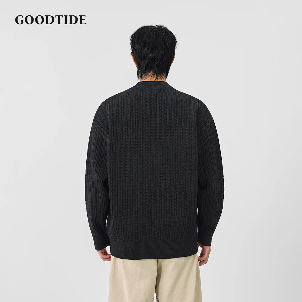 Fashion Men's Casual Mock Neck Sweater 2025 Winter New Ribbed Knitted Pullover Comfortable Soft Long Sleeve Jumper Top