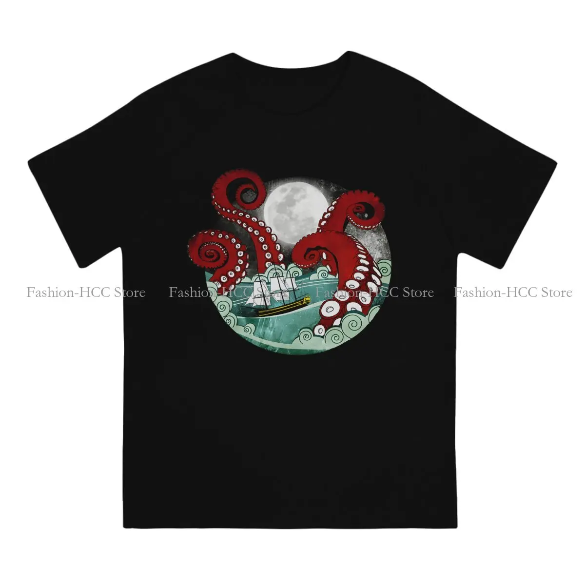 Kraken Attack Hip Hop TShirt Octopus Printing Tops Casual T Shirt Male Short Sleeve Special Gift Idea