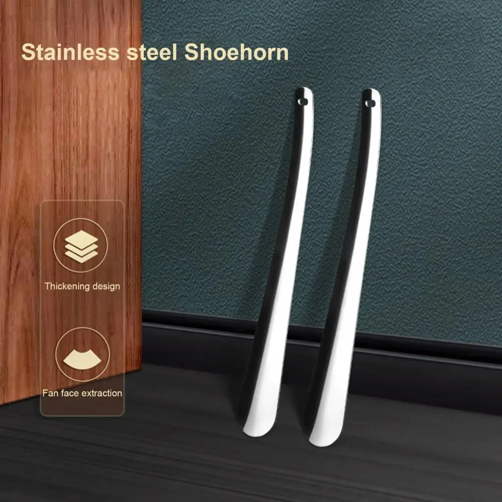 Metal Shoe Horn Ergonomic Design Long Handle Non-deformation for Smooth And Easy Shoe Wear Shoehorn