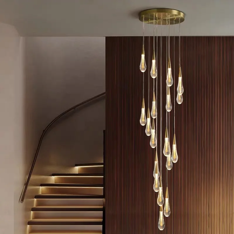 Imagem -05 - Crystal Chandelier For Home Decoration Luz de Teto Brilho Moderno Restaurante Bar Escadaria Sala de Estar Novo Led2024